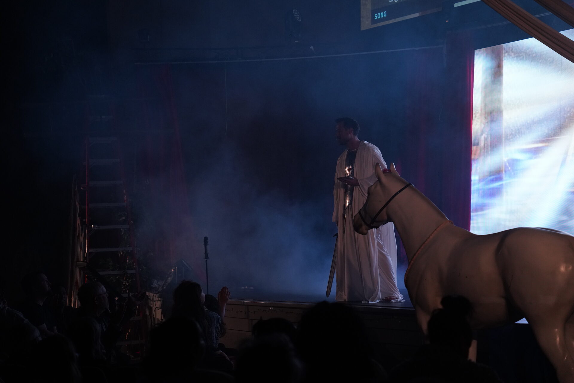 A live horse on stage during The Greatest Show of All